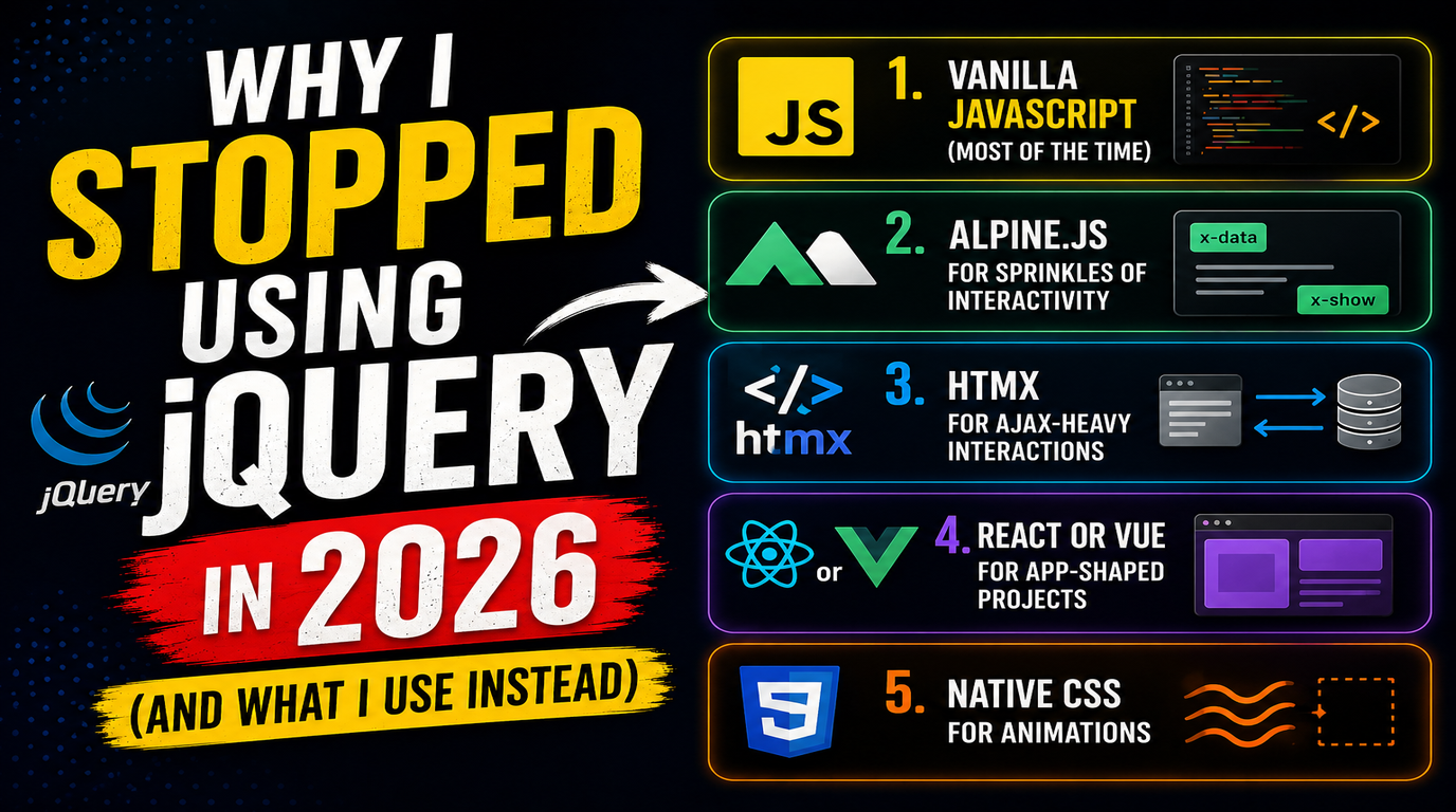 Why I Stopped Using jQuery in 2026 (And What I Use Instead)